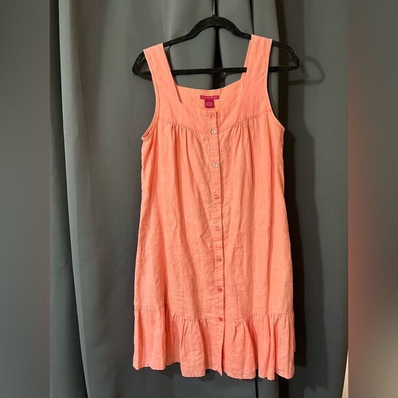 Sunny Leigh 100% Linen Button Front Dress - Size Large - Picture 1 of 7